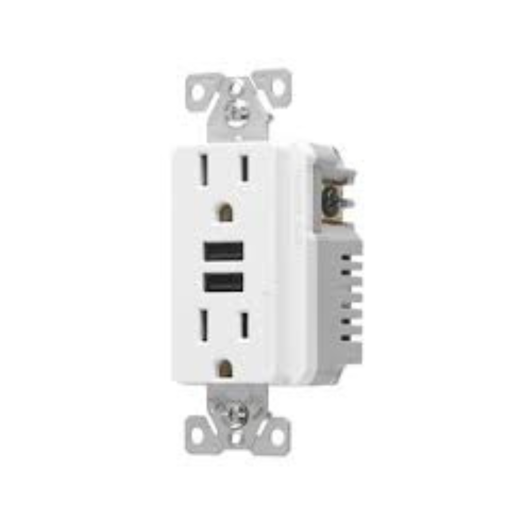 Tr Box TOMA DECOR DOBLE TR 2 SALIDAS USB 3.6AMP BLANCO #TR7765W-BOX ...